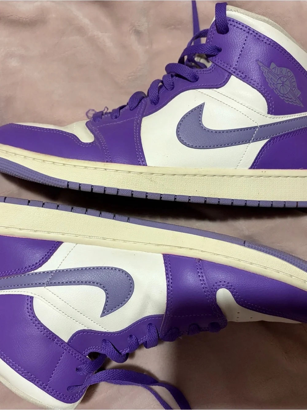 Jordan Purple and White Low-Top Sneakers